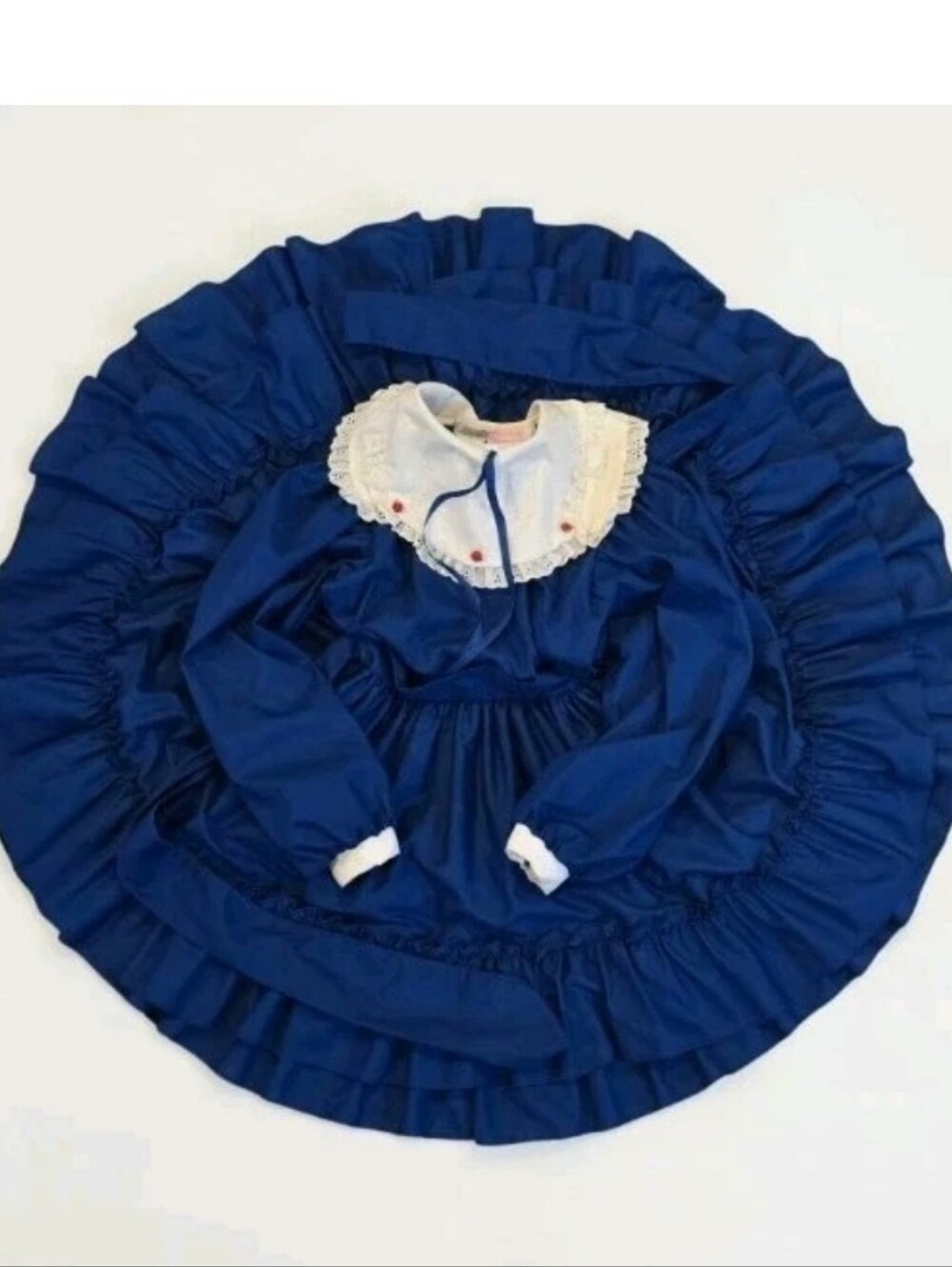 Vtg Martha's Miniatures We're Fuzzy Navy Lolita Style Circle Dress! 10